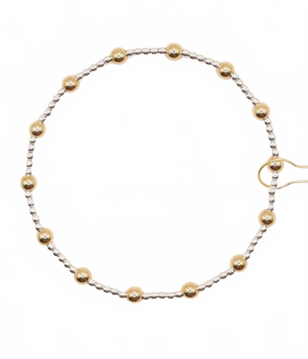 NEW BEADED BLONDES women's june bracelet in silver w/ gold